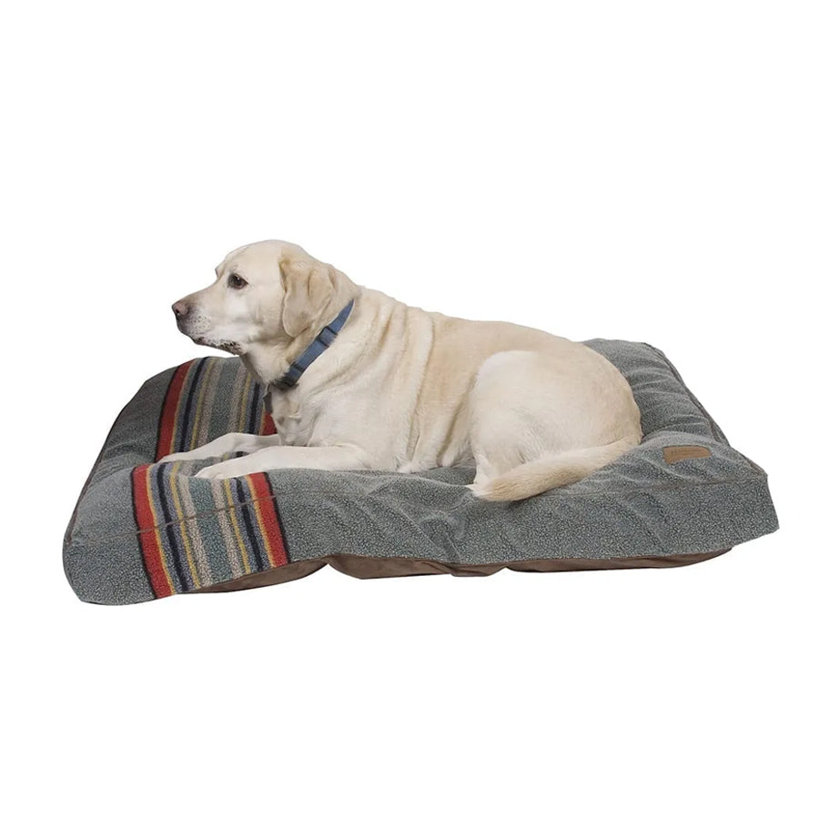 Large labrador on Pendleton napper dog bed vintage heather green