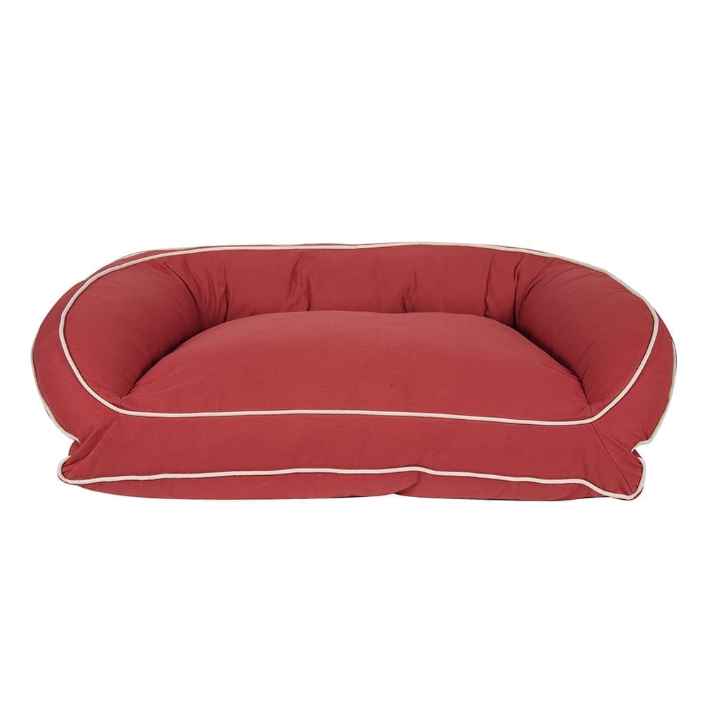 Classic Canvas Bolster Dog Bed With Cotton Cover