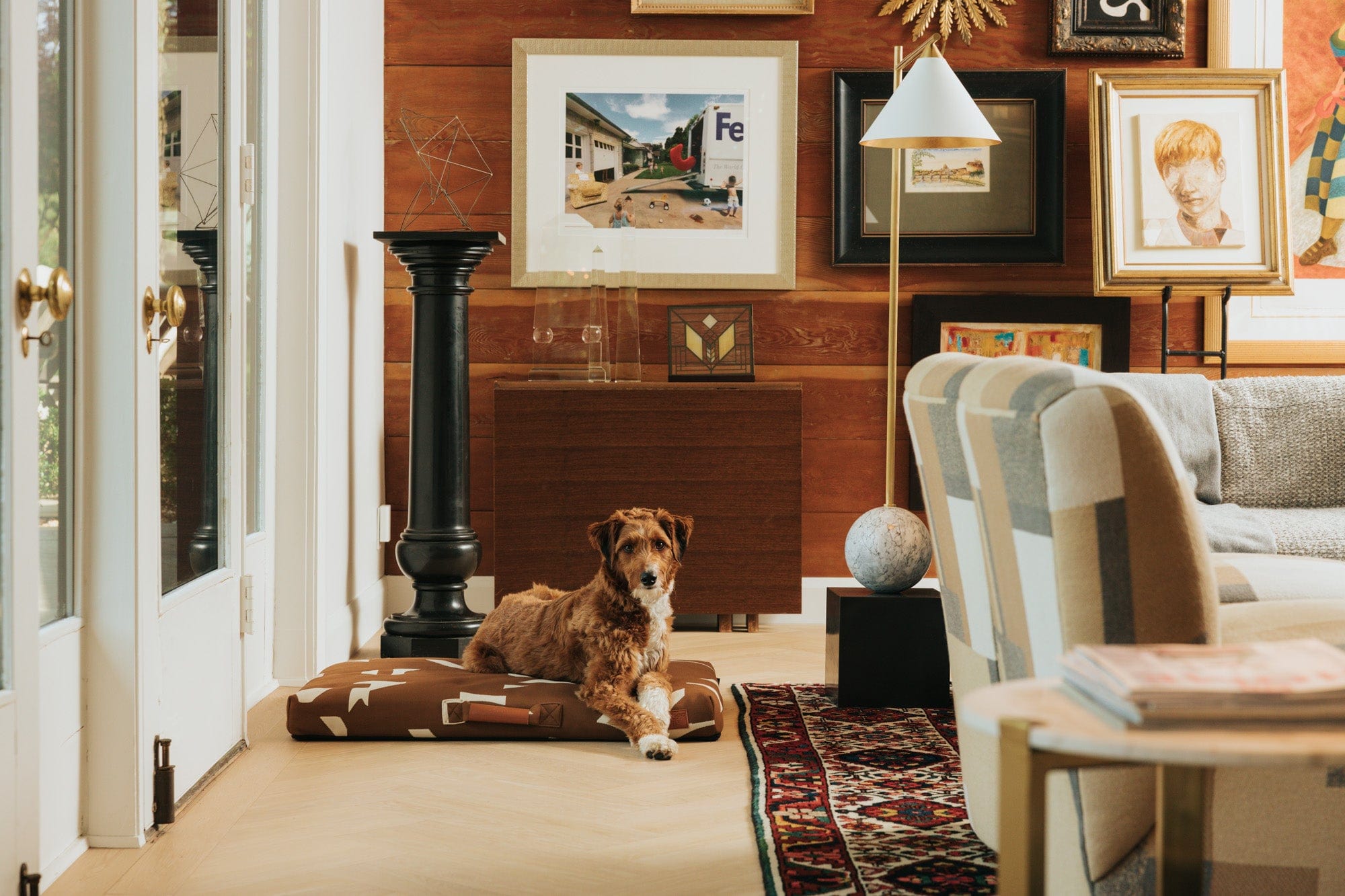 John Legend | Designer Dog Bed | Brown Fragment With Removable Cover