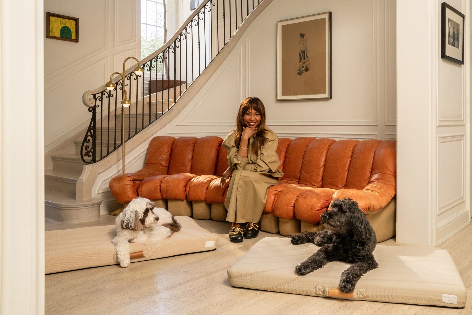 Brigette Romanek Designer | Designer Dog Bed With Removable Luxery Cover - Beige