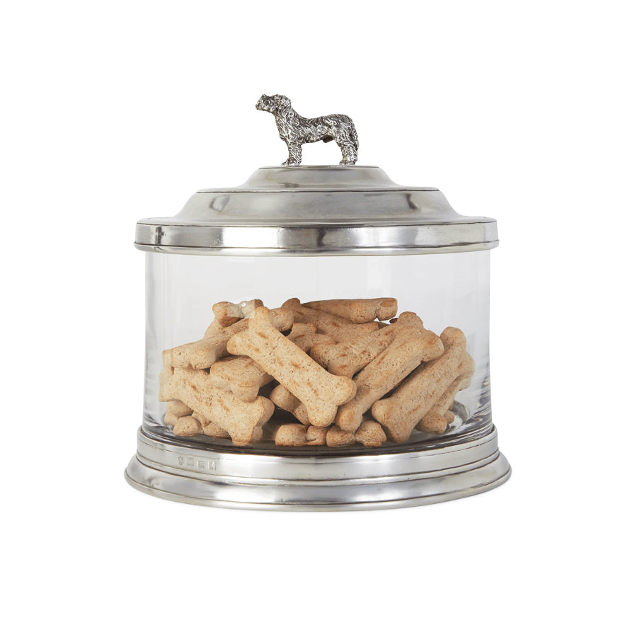 Match pewter cookie jar for dog treats 