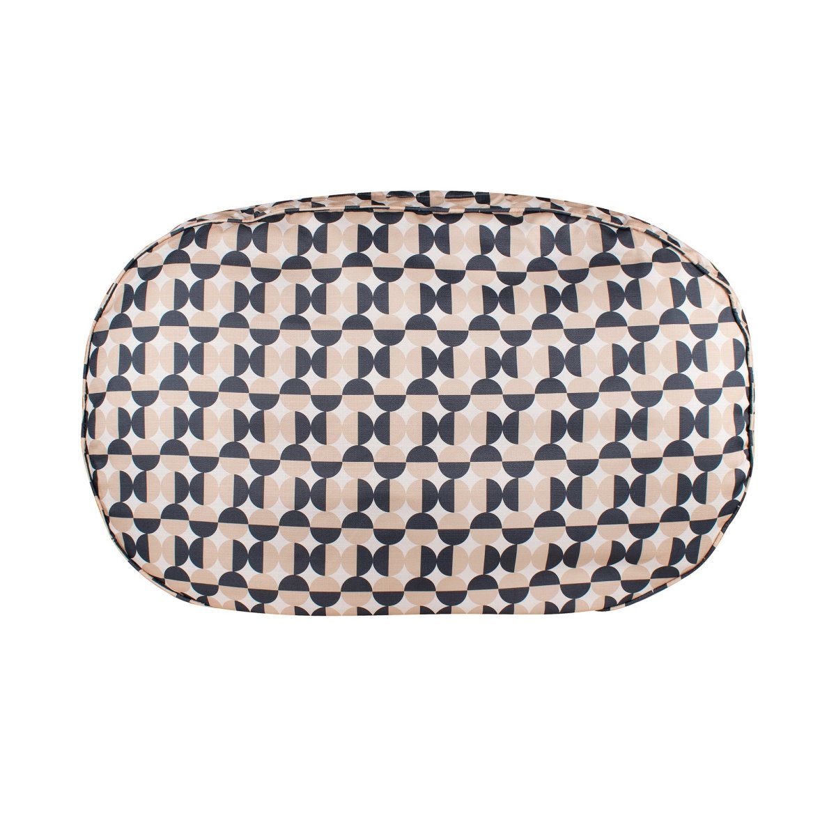 Oval lounger dog bed with natural cotton canvas removable cover
