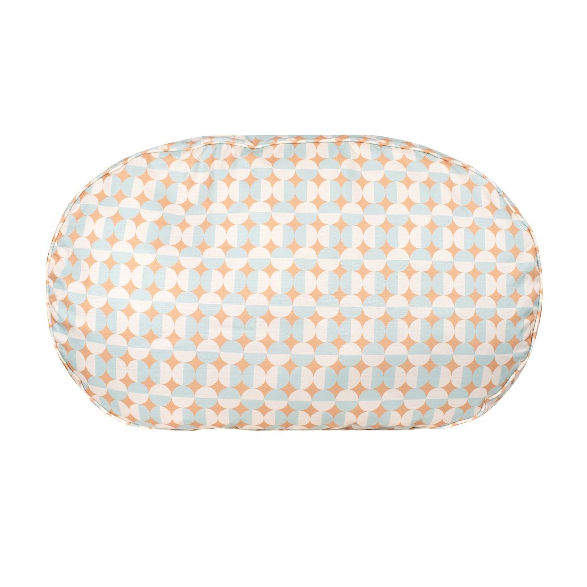 Oval lounger dog bed with natural cotton canvas removable cover