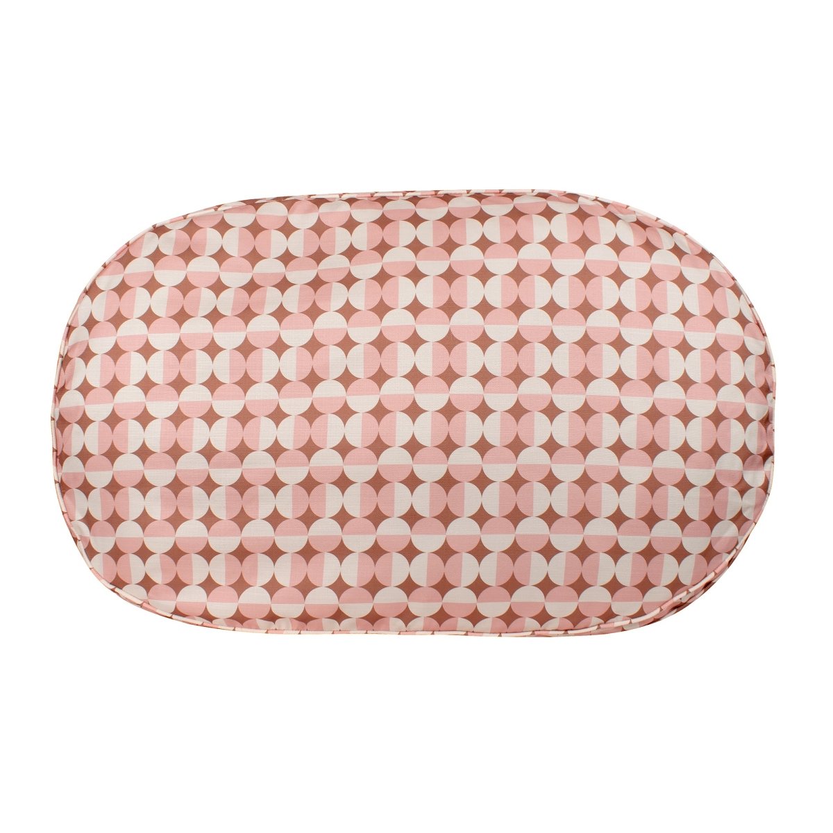 Oval lounger dog bed with natural cotton canvas removable cover