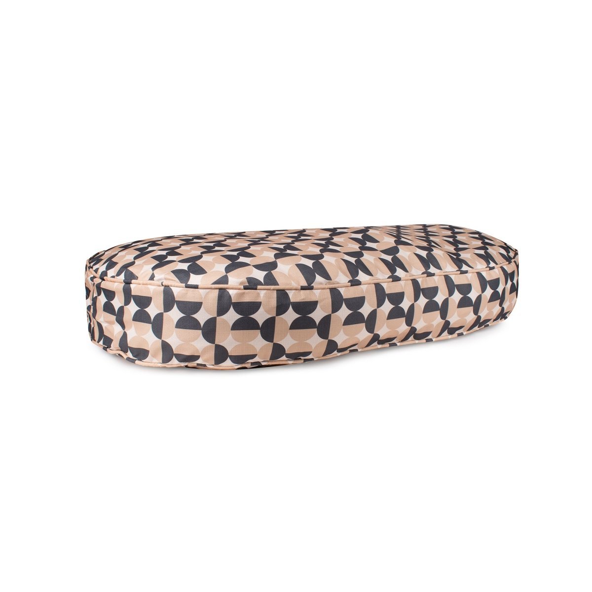 Oval lounger dog bed with natural cotton canvas removable cover