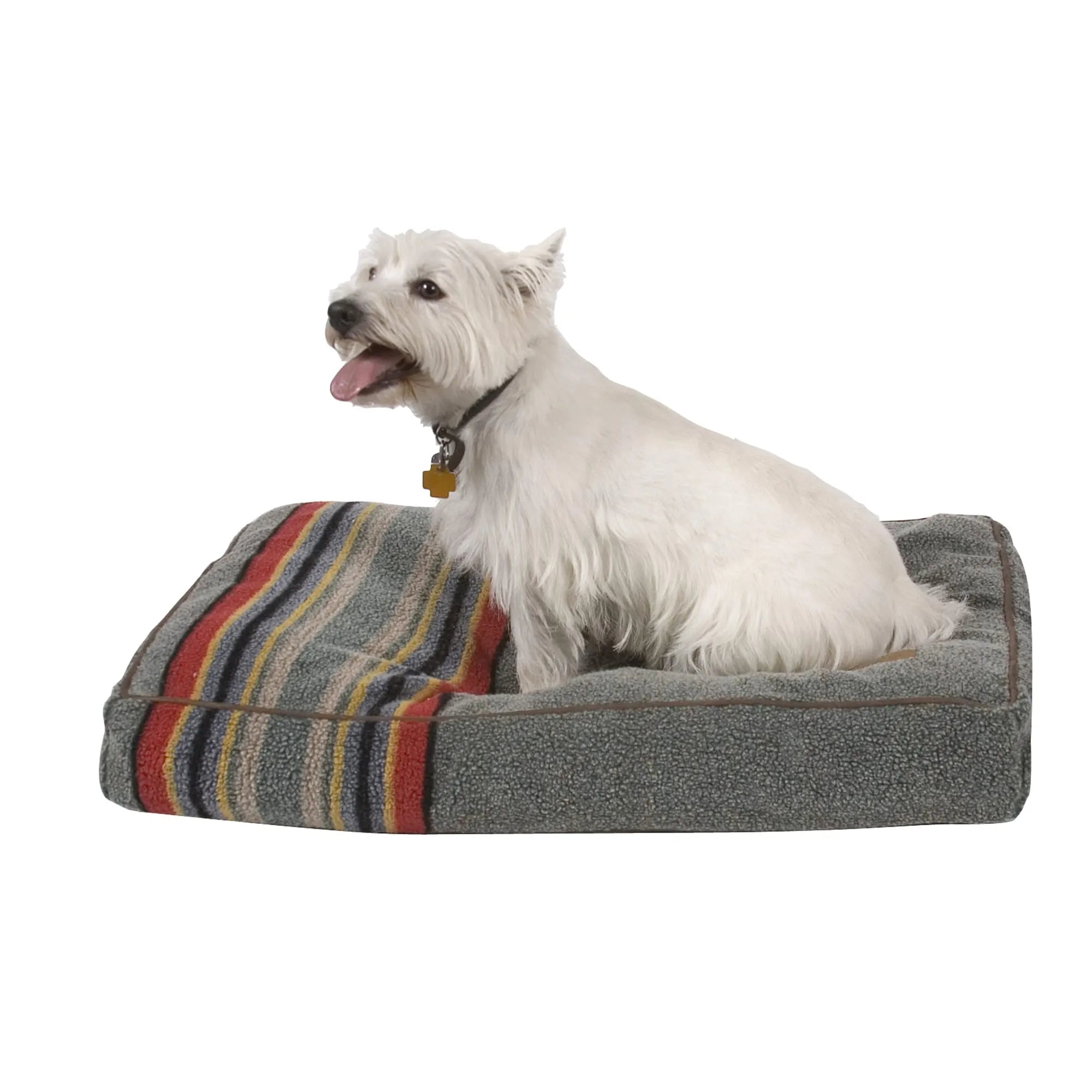 Pendleton Vintage Camp Heather Green Pet Bed With Berber Removable Cover