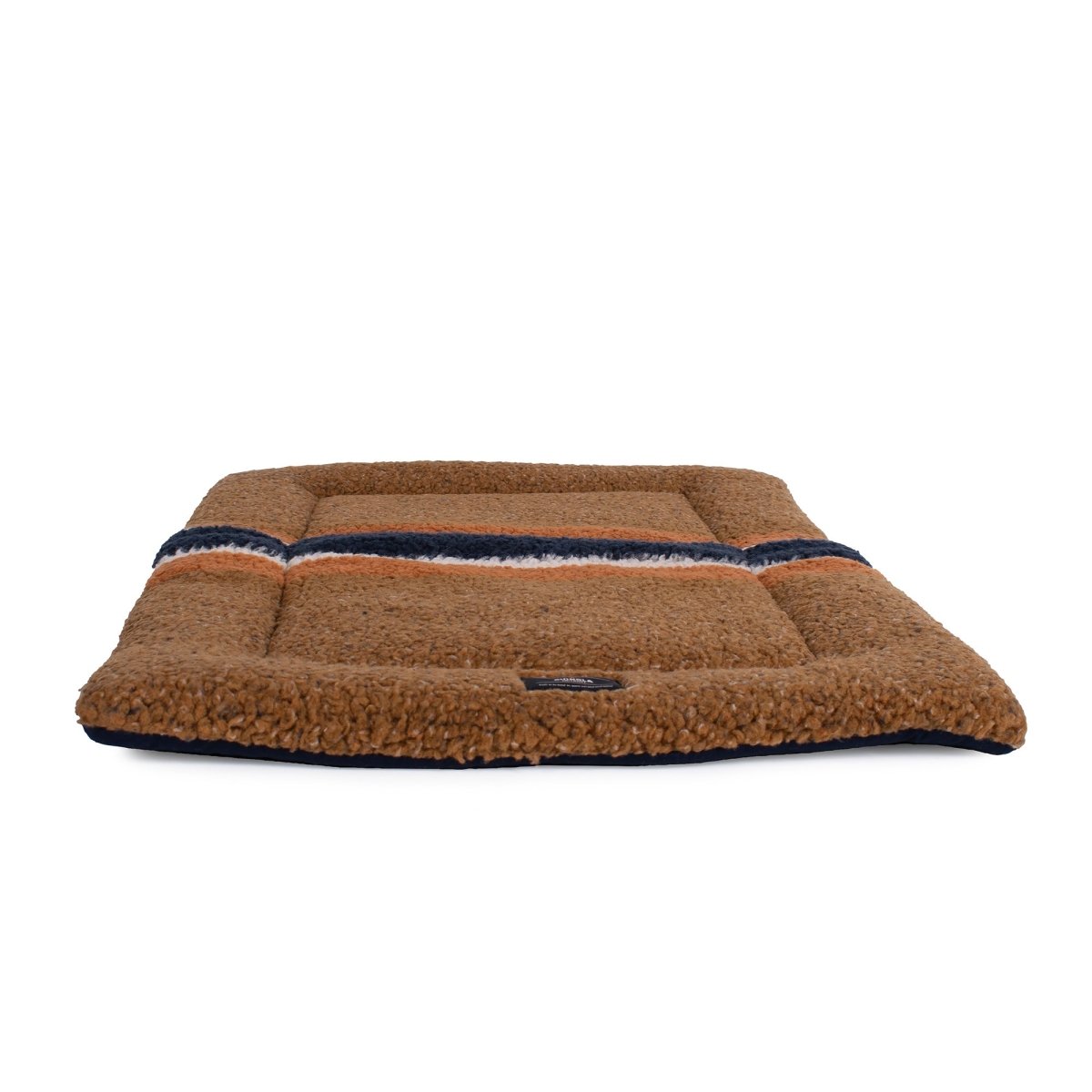Shinola Brand Stripe Comfort Cushion, Removable Berber Cover, Luxury Crate Mat