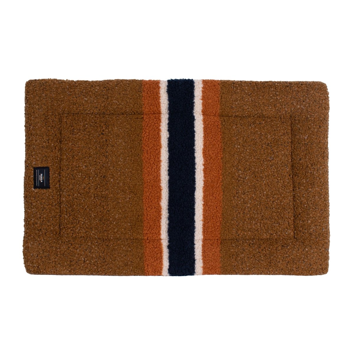 Shinola Brand Stripe Comfort Cushion, Removable Berber Cover, Luxury Crate Mat