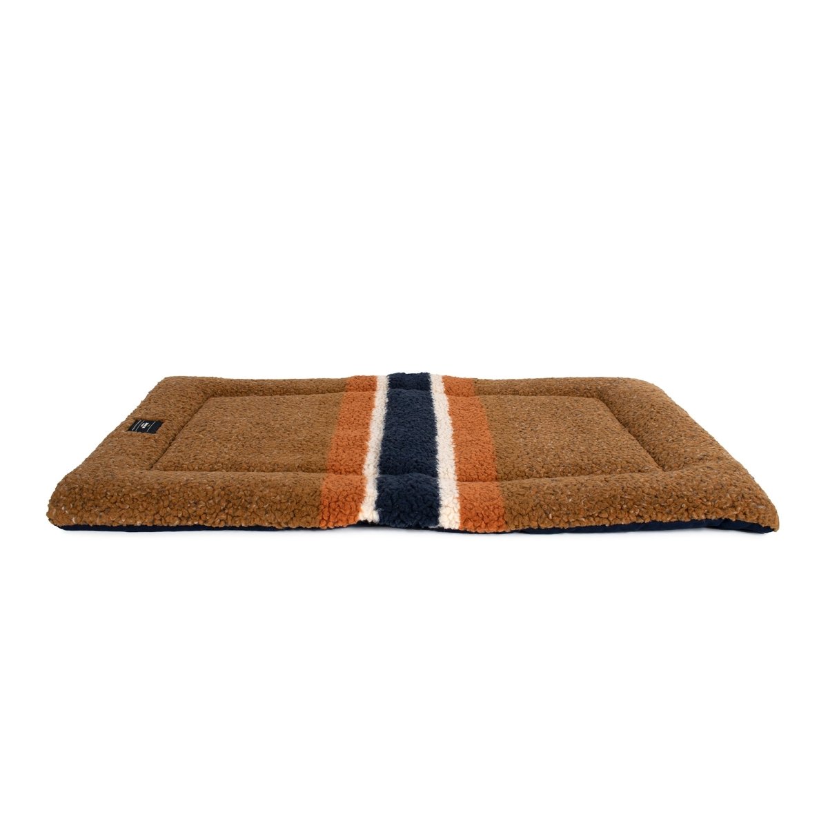 Shinola Brand Stripe Comfort Cushion, Removable Berber Cover, Luxury Crate Mat