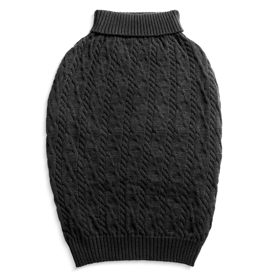 Shinola cable knit dog sweater in black